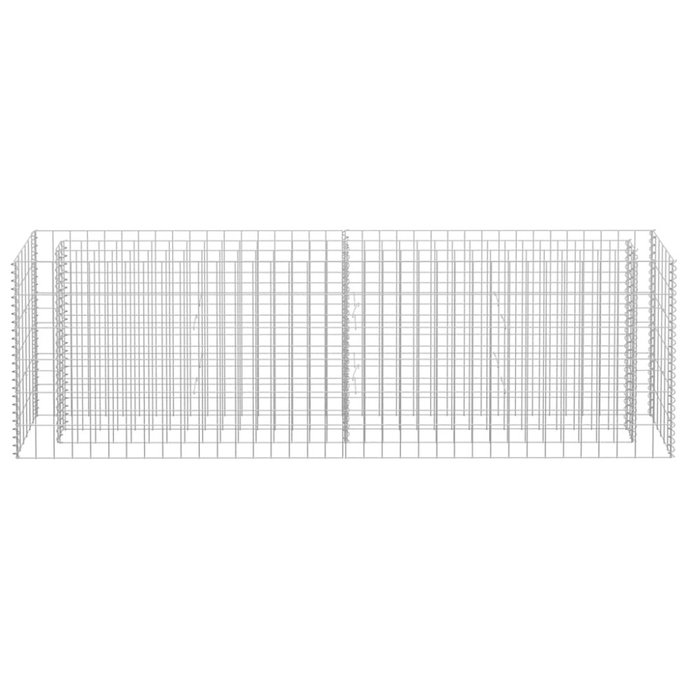 Produktbild för Planteringsgabion upphöjd galvaniserat stål 180x30x60 cm