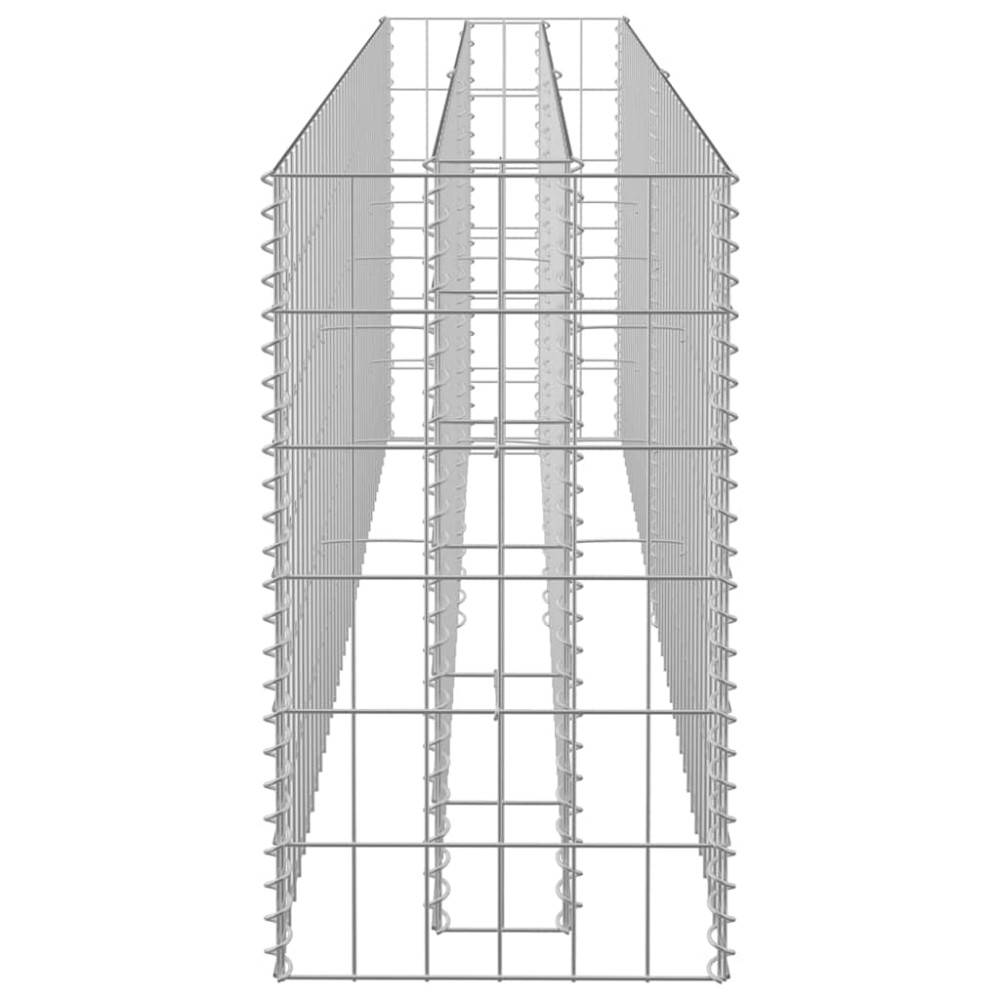 Produktbild för Planteringsgabion upphöjd galvaniserat stål 180x30x60 cm