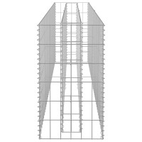 Produktbild för Planteringsgabion upphöjd galvaniserat stål 180x30x60 cm