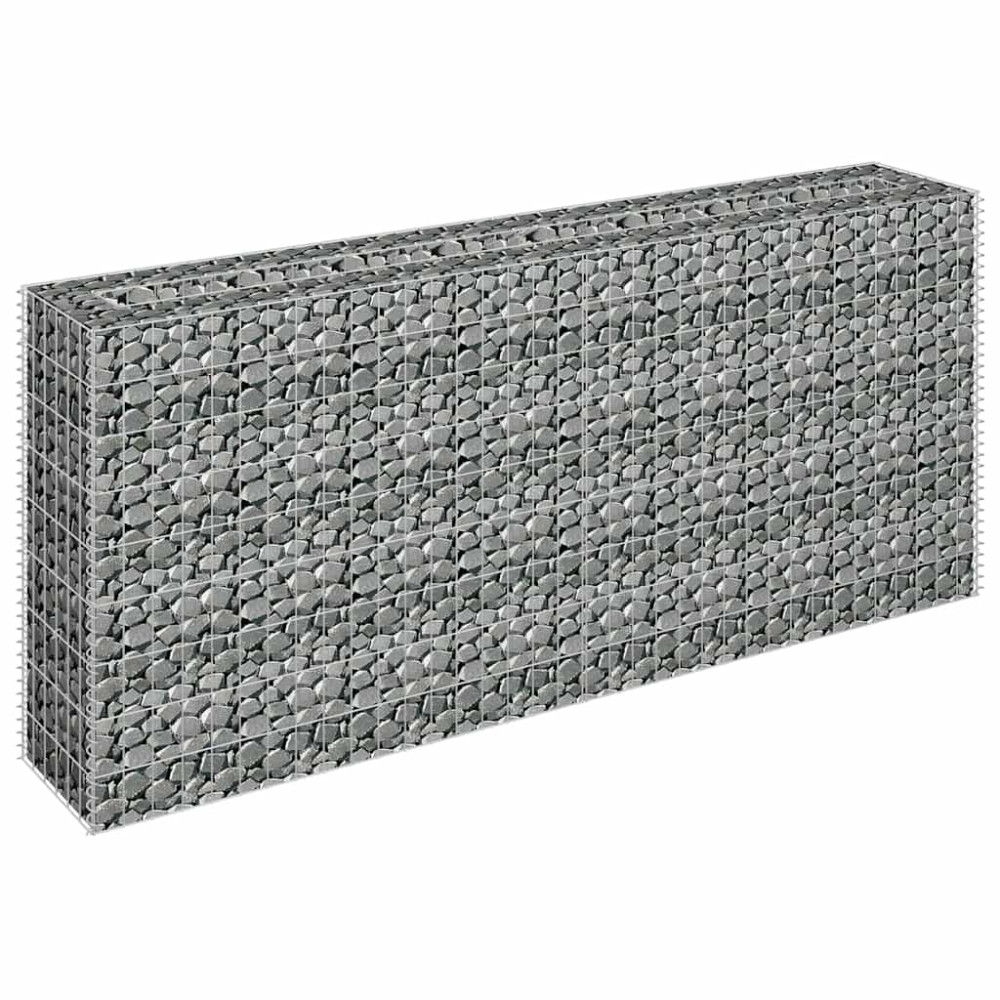 Produktbild för Planteringsgabion upphöjd galvaniserat stål 180x30x90 cm