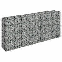 Produktbild för Planteringsgabion upphöjd galvaniserat stål 180x30x90 cm