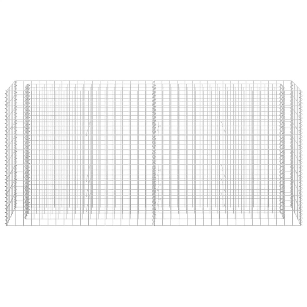 Produktbild för Planteringsgabion upphöjd galvaniserat stål 180x30x90 cm
