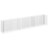 Produktbild för Planteringsgabion upphöjd galvaniserat stål 270x30x60 cm