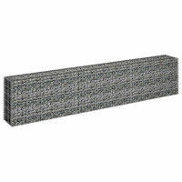Produktbild för Planteringsgabion upphöjd galvaniserat stål 270x30x60 cm