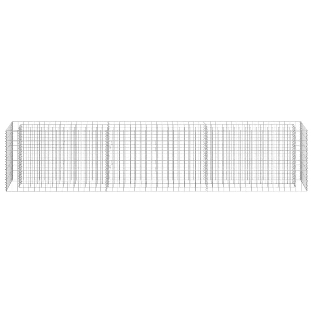 Produktbild för Planteringsgabion upphöjd galvaniserat stål 270x30x60 cm