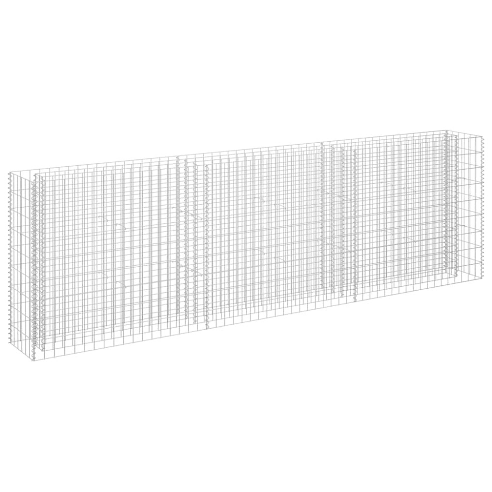 Produktbild för Planteringsgabion upphöjd galvaniserat stål 270x30x90 cm