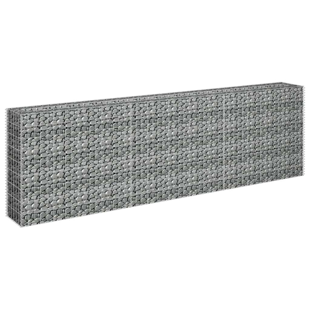 Produktbild för Planteringsgabion upphöjd galvaniserat stål 270x30x90 cm