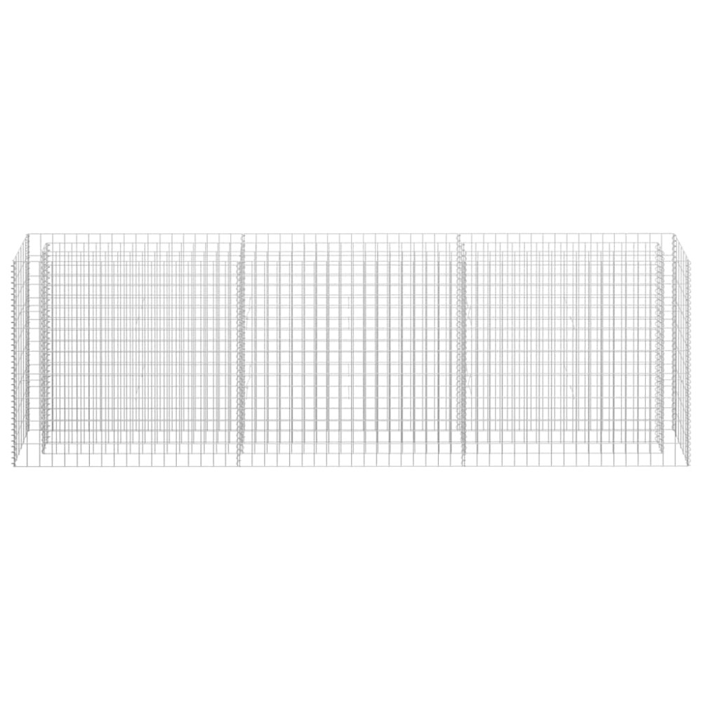 Produktbild för Planteringsgabion upphöjd galvaniserat stål 270x30x90 cm
