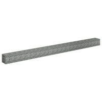 Produktbild för Planteringsgabion upphöjd galvaniserat stål 450x30x30 cm