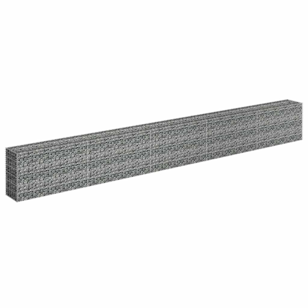 Produktbild för Planteringsgabion upphöjd galvaniserat stål 450x30x60 cm