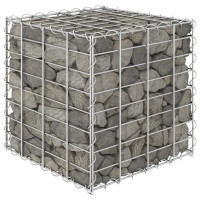 Produktbild för Planteringsgabion upphöjd stål 40x40x40 cm