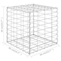 Produktbild för Planteringsgabion upphöjd stål 40x40x40 cm