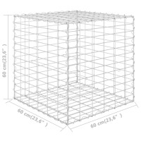 Produktbild för Planteringsgabion upphöjd stål 60x60x60 cm