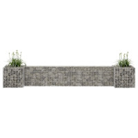 Produktbild för Planteringsgabion H-formad stål 260x40x40 cm