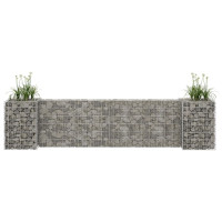 Produktbild för Planteringsgabion H-formad stål 260x40x60 cm