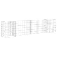 Produktbild för Planteringsgabion H-formad stål 260x40x60 cm