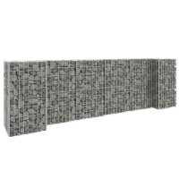 Produktbild för Planteringsgabion H-formad stål 260x40x80 cm