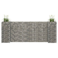 Produktbild för Planteringsgabion H-formad stål 260x40x100 cm