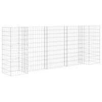 Produktbild för Planteringsgabion H-formad stål 260x40x100 cm