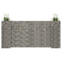 Produktbild för Planteringsgabion H-formad stål 260x40x120 cm