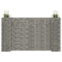 Produktbild för Planteringsgabion H-formad stål 260x40x150 cm