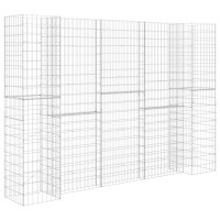 Produktbild för Planteringsgabion H-formad stål 260x40x180 cm