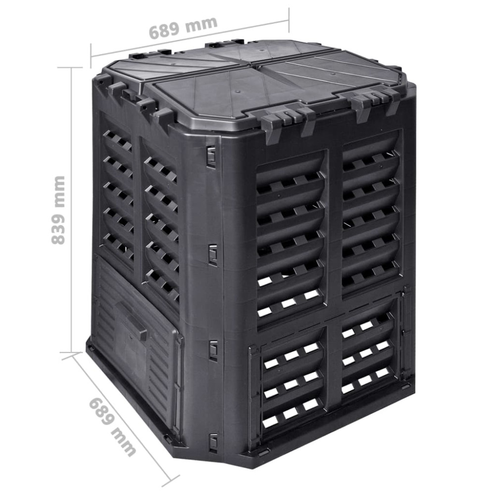 Produktbild för Kompostlåda svart 68,9x68,9x83,9 cm 360 L