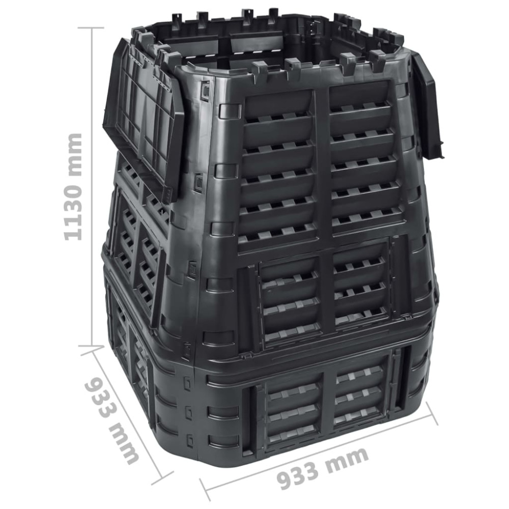 Produktbild för Kompostlåda svart 93,3x93,3x113 cm 740 L
