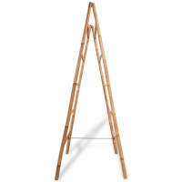 Produktbild för Dubbel handduksstege med 5 pinnar bambu 50x160 cm