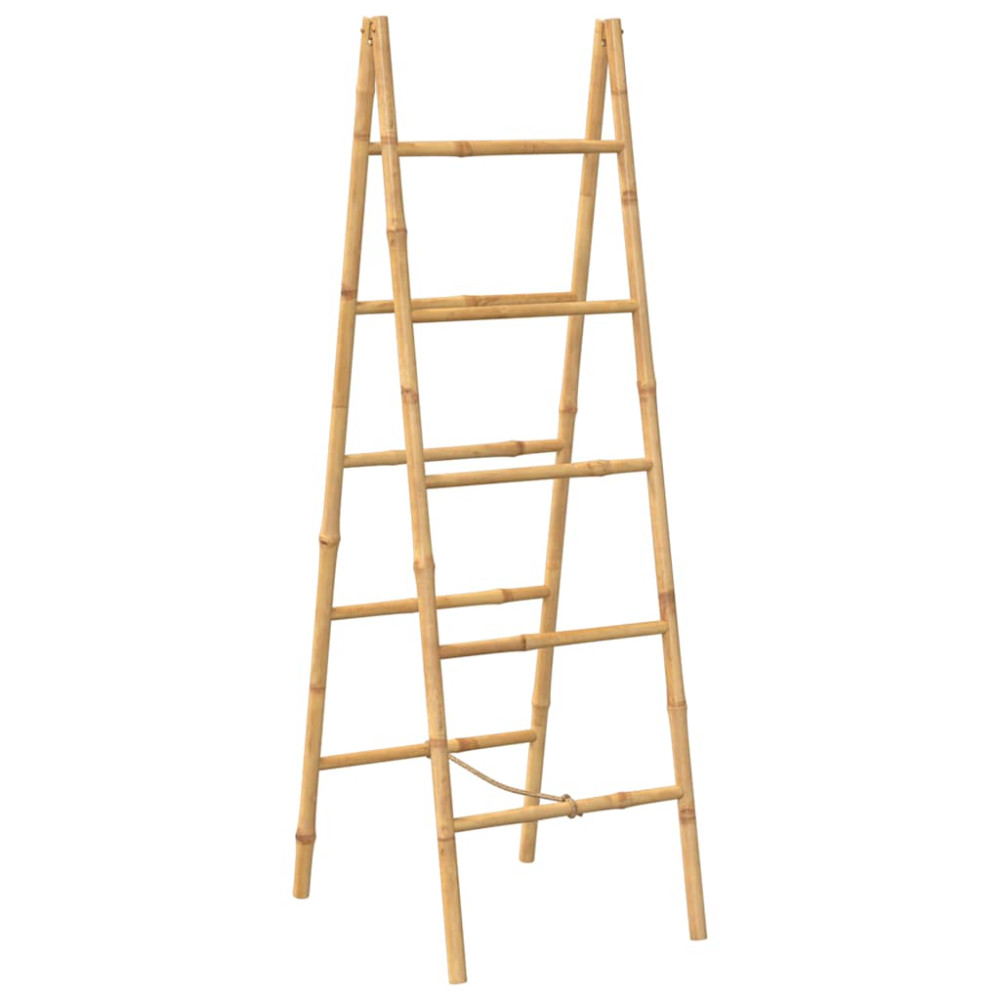 Produktbild för Dubbel handduksstege med 5 pinnar bambu 50x160 cm