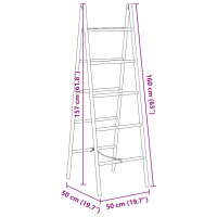 Produktbild för Dubbel handduksstege med 5 pinnar bambu 50x160 cm