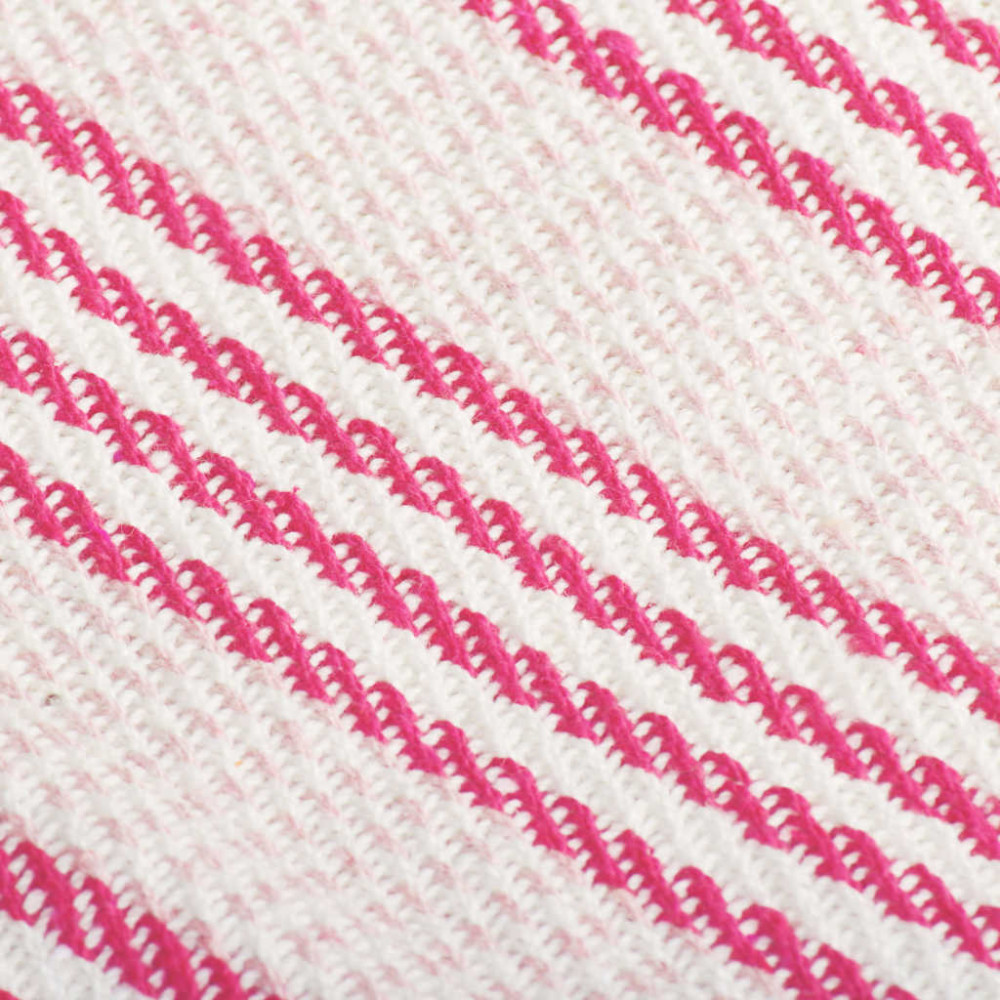 Produktbild för Filt bomull ränder 220x250 cm rosa och vit