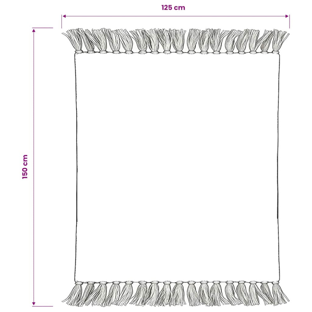 Produktbild för Filt bomull ränder 125x150 cm grå och vit