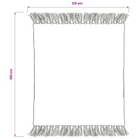 Produktbild för Filt bomull ränder 125x150 cm grå och vit
