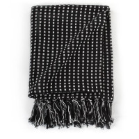 Produktbild för Filt bomull fyrkanter 160x210 cm svart