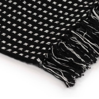 Produktbild för Filt bomull fyrkanter 160x210 cm svart