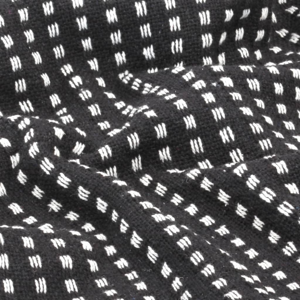 Produktbild för Filt bomull fyrkanter 160x210 cm svart