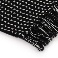 Produktbild för Filt bomull fyrkanter 220x250 cm svart
