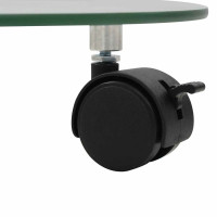Produktbild för Växtställ på hjul 2 st härdat glas 28 cm rund