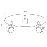 Produktbild för Växtställ på hjul 2 st härdat glas 28 cm rund