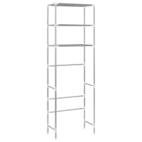 Produktbild för Toaletthylla med 3 hyllplan silver 53x28x169 cm