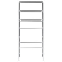 Produktbild för Hylla för tvättmaskin med 3 hyllplan silver 69x28x169 cm