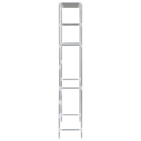 Produktbild för Hylla för tvättmaskin med 3 hyllplan silver 69x28x169 cm