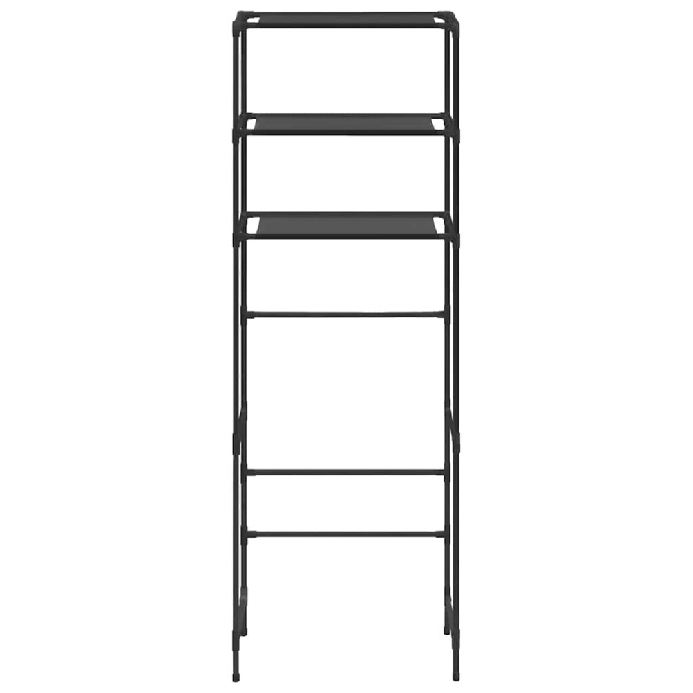 Produktbild för Toaletthylla med 3 hyllplan svart 53x28x169 cm