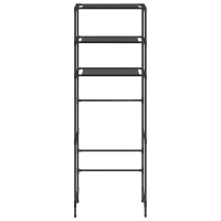 Produktbild för Toaletthylla med 3 hyllplan svart 53x28x169 cm