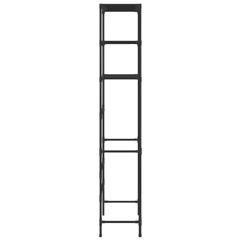 Produktbild för Toaletthylla med 3 hyllplan svart 53x28x169 cm