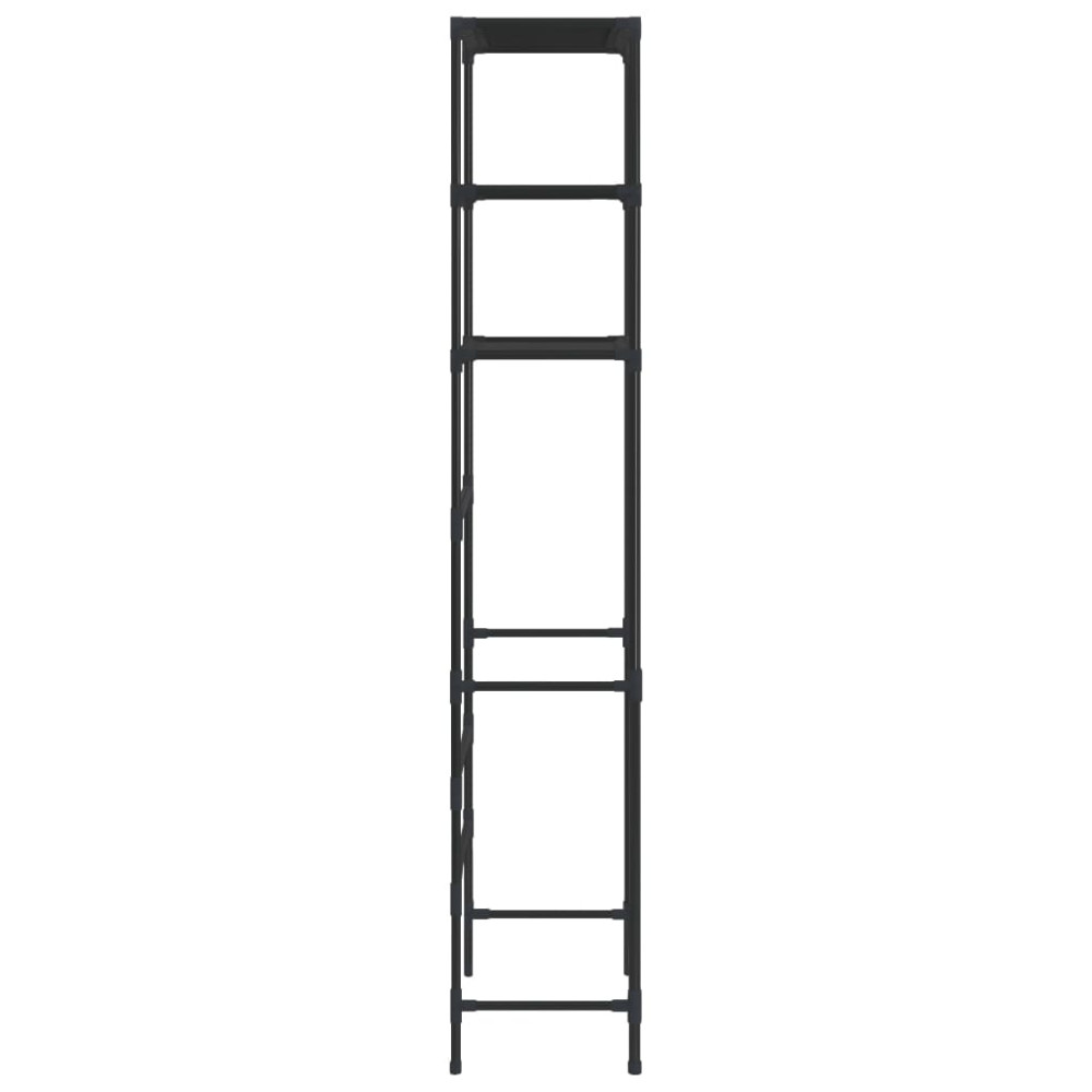 Produktbild för Hylla för tvättmaskin med 3 hyllplan svart 69x28x169 cm
