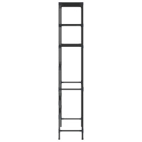 Produktbild för Hylla för tvättmaskin med 3 hyllplan svart 69x28x169 cm
