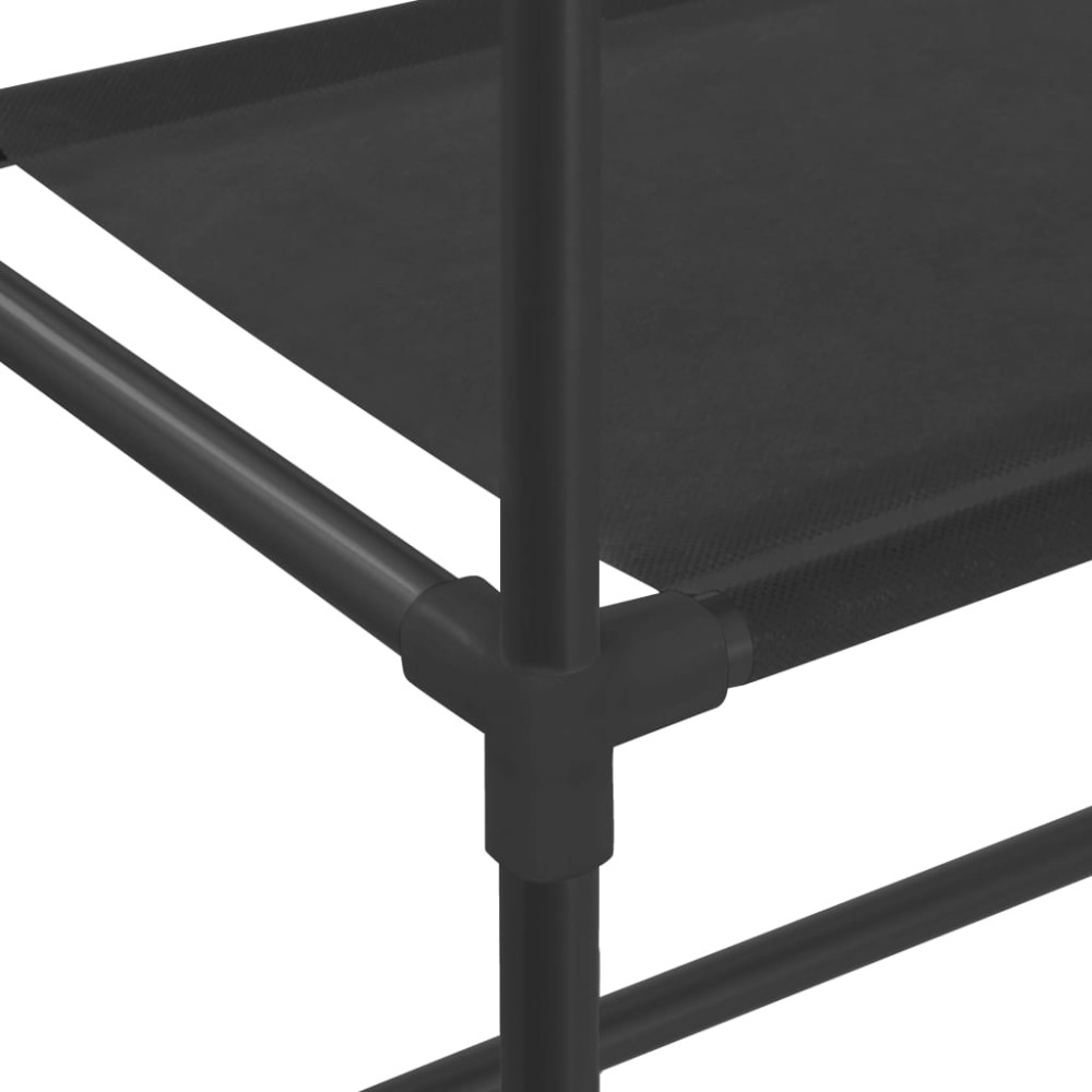 Produktbild för Hylla för tvättmaskin med 3 hyllplan svart 69x28x169 cm