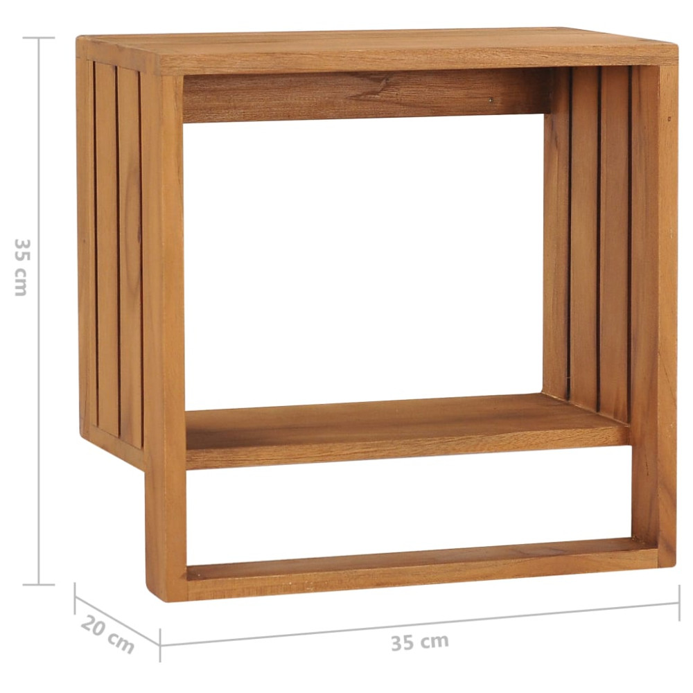 Produktbild för Väggmonterad handdukshängare 35x20x35 cm massivt teakträ